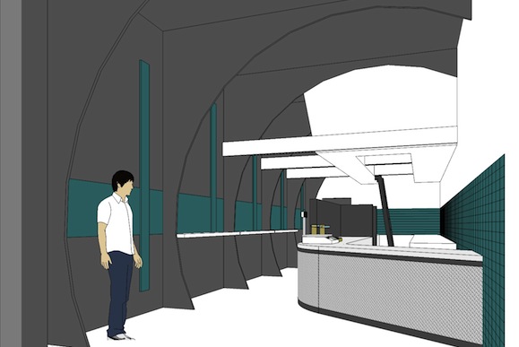 Rendering of the interior of La Mano Coffee Bar