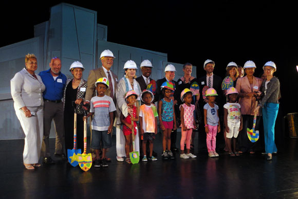 Supporters and the Dance Place 'garden committee' with ceremonial shovels for the ceremonial groundbreaking