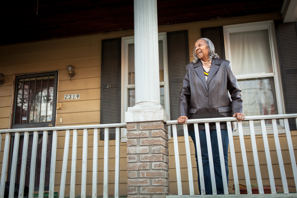 After the DHCD's rehab grant provided Patricia McCullum with a new porch and a leak-proof basement, she feels comfortable in her home