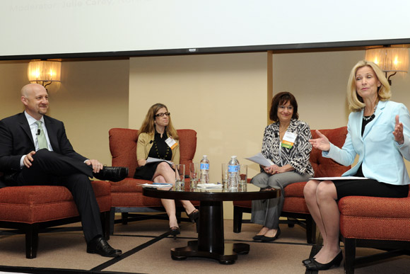 Deloitte's Evan Hochberg, Hilton's  Jennifer Silberman, Capital One's Carolyn Berkowitz, and NBC4's Julie Carey discussing pro bono