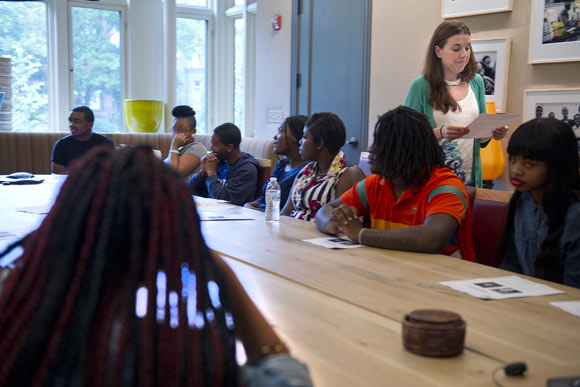 Students in the Urban Alliance High School Internship program attend a life skills workshop. The summer program is one of many that works with teens in the District to try to lower a teen unemployment rate of 26 percent