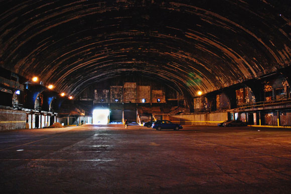 Present day: The arena is used as a parking garage