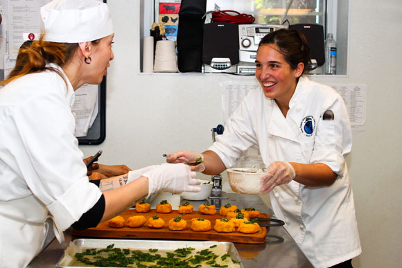 Culinary arts students in the kitchen