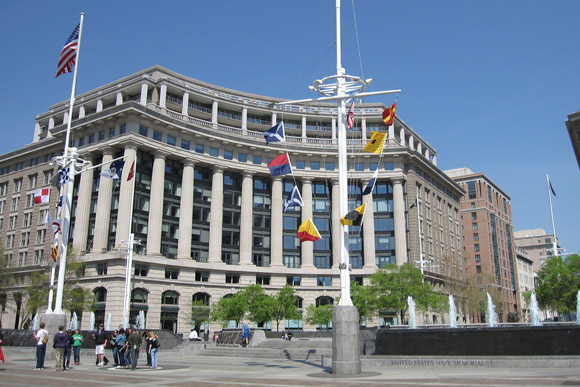 The flags spell out "U-S-N-A-V-Y-M-E-M-O-R-I-A-L