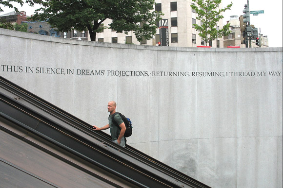 Part of a Walt Whitman poem, etched in the Dupont Circle Metro entrance