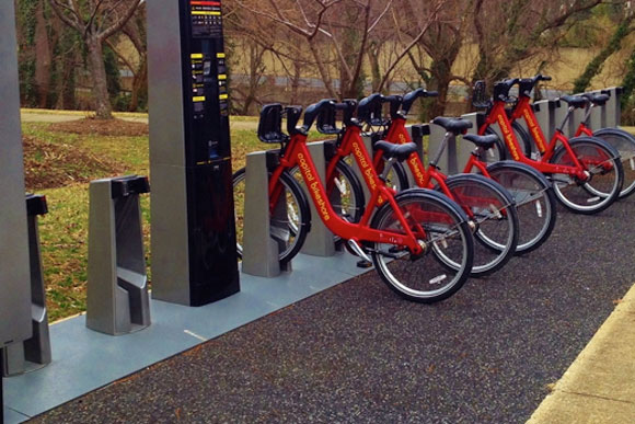 Don't look at the Bikeshare station, look beneath it at the pavement