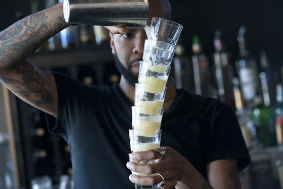 Uniontown bartender "John John" slings drinks