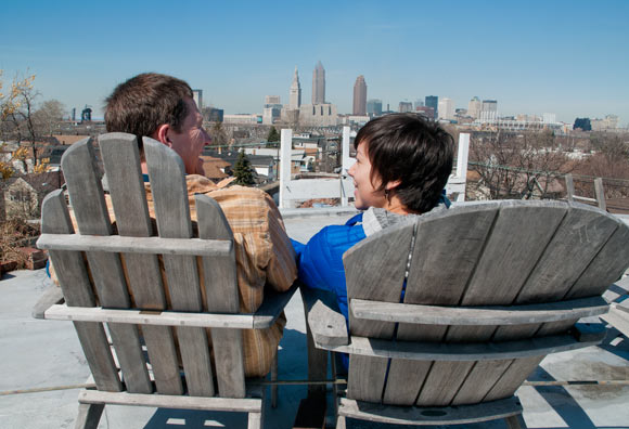 View from the roof deck of a Cleveland loft