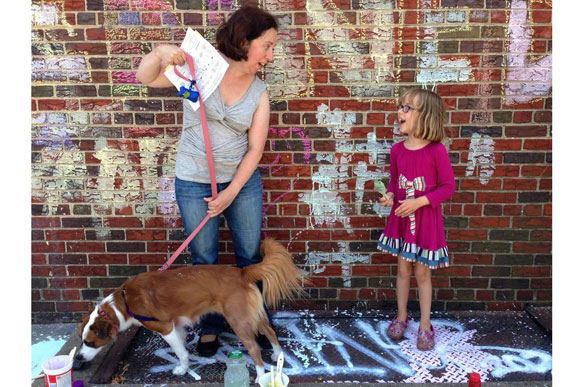 During the first Kennedy Street Sidewalk Festival, parents and children alike found things to do
