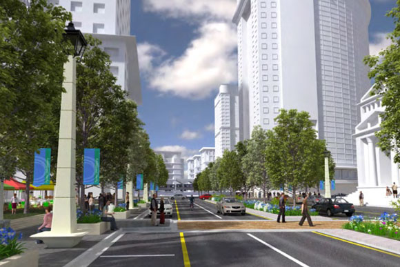 A vision for what downtown Tysons could look like, from the Transforming Tysons report issued in 2008