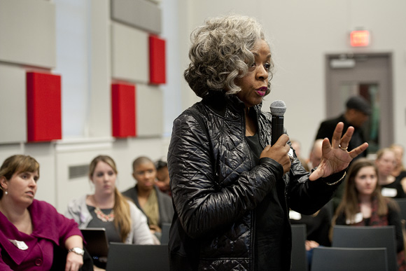 Co-moderator Antoinette Ford asked the panelists to address the fact that many if not all of the resources people need to create more art opportunities in the District were in that very room