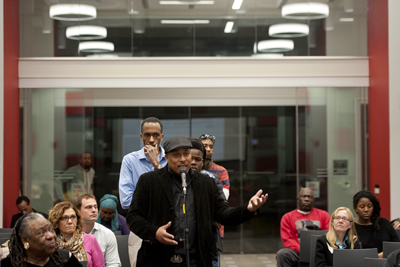 Audience members at #accessartdc lined up to ask questions; the most common question was about how to get funding.