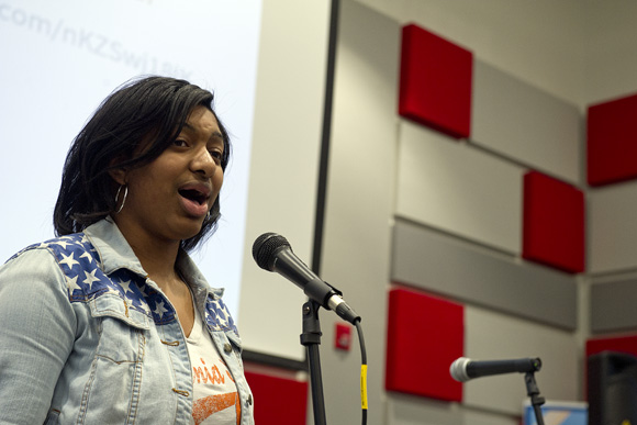 Shayla Johnson performs her poem "Red, White and Blue" at #accessartdc