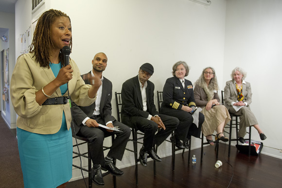 Lisa Richards Toney, interim director of the DC Commission on the Arts and Humanities, welcomes participants to the "Healing Through Art" panel discussion