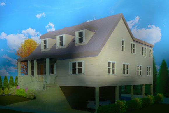 A drawing of the proposed house