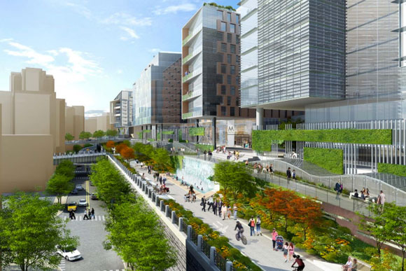 The Master Plan calls for a greenway to be built along First Street