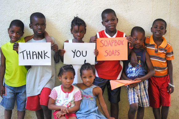 Children at Haiti's "Wings of Refuge"  children's home, where SoapBox donated soap after the 2011 earthquake