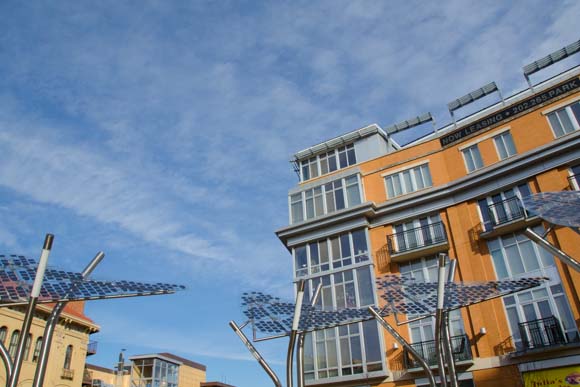 Solar Power Lights on the Civic Plaza