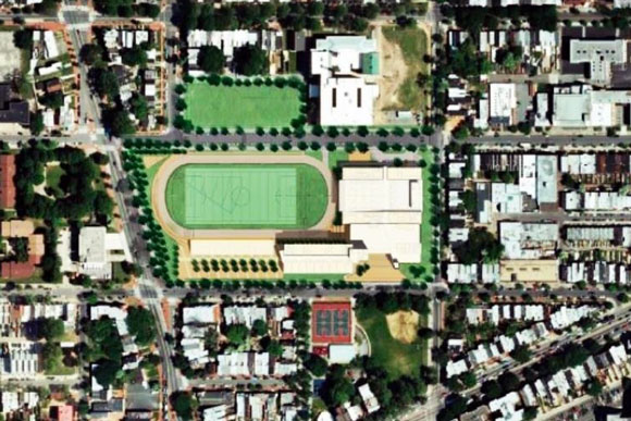 The site plan for Dunbar Senior High School