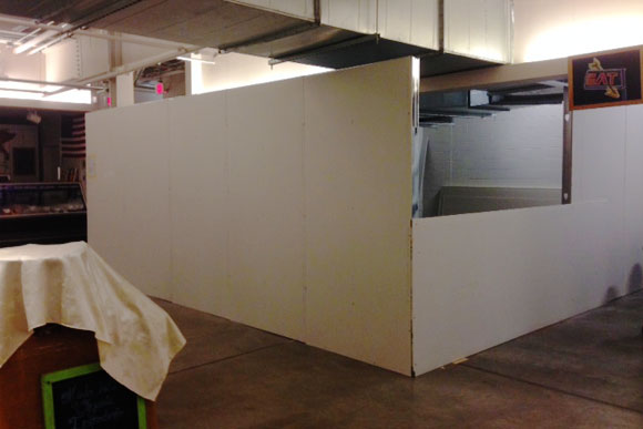 Stall under construction