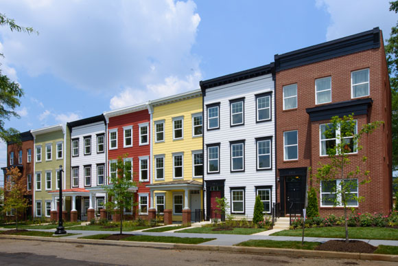 The finished townhomes