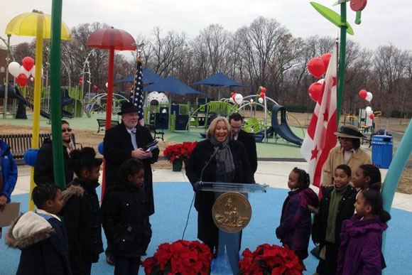 Councilmember Yvette Alexander at the opening ceremony for Hillcrest Playground