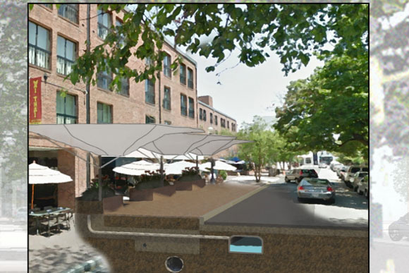 "Water collection canopy" proposed for Prospect St NW