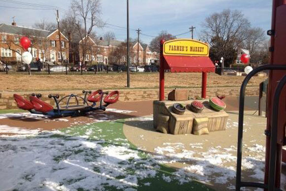 The play farmers' market stand at Turkey Thicket