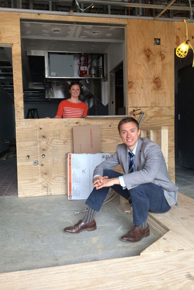 Schaefer, left, and Greg Menna, who used to share a half-dozen doughnuts in one sitting with the shop's third partner, Juan Pablo Segura (not pictured)