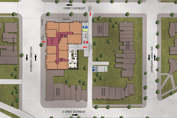 Map showing the site of the Capitol Hill Condos