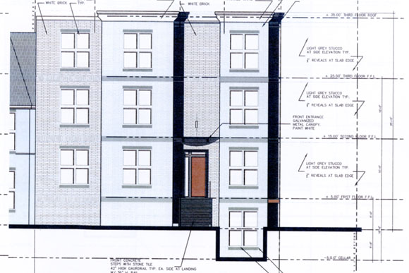 The HPRB approved this design for a three-level condo at 1220 Potomac Ave SE