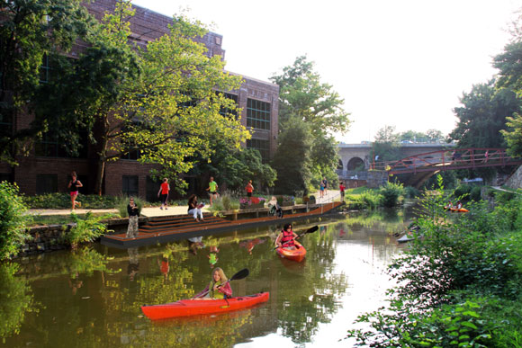 A preliminary design for a dock that would allow boaters to enter the C&O Canal