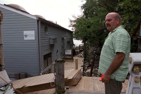 Jim Foster, president of the Anacostia Watershed Society, at AWS SEA, the nonprofit's new floating offices