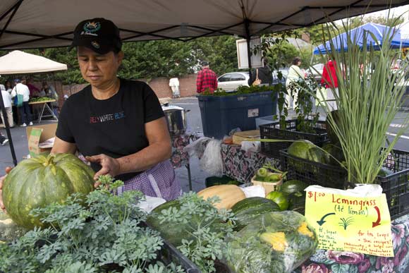 Rosa Linares "just showed up" at the market one day, hoping to sell her homegrown produce. Now she's a regular vendor