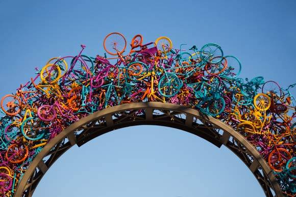 "Bike Arch," a sculpture in downtown Memphis