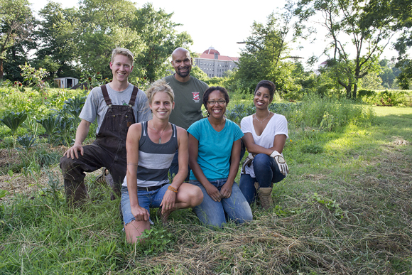 Being a farmer in the city isn't easy, but these folks are making a go at it. From left: Kristof Grina, Up Top Acres; Meredith Sheperd, Love & Carrots; AJ Cooper, Freedom Farms; Gail Taylor, Three Part Harmony Farm; and Ryan Palmer, Freedom Farms