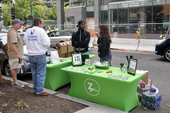 One of Zipcar's two Park(ing) Day spaces in Sept. 2014