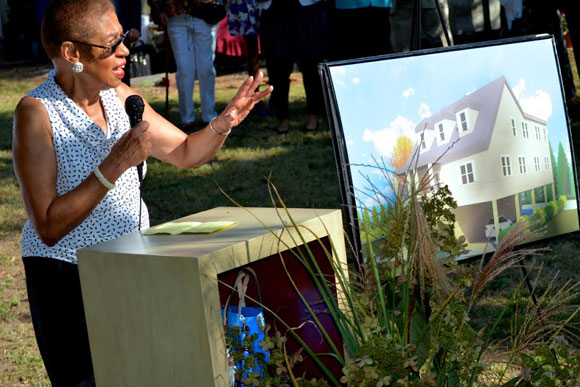 Congresswoman Eleanor Holmes Norton speaks at a Mary's House "birthday party" and interfaith blessing. Mary's House for Older Adults is one of a handful of communities in the entire country specifically for LGBT seniors