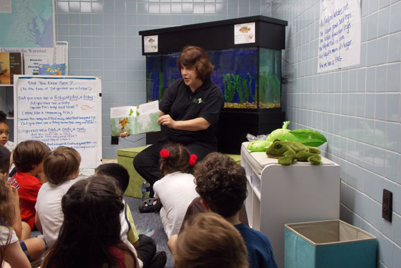 Storytime with kindergarteners at the Aquatic Resources Education Center, DC's free aquarium