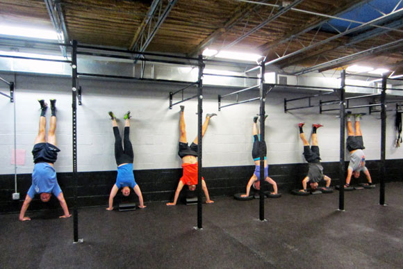 Handstands at CrossFit DC's 14th Street location
