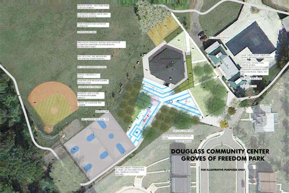 Overhead view of the Douglass playground concept