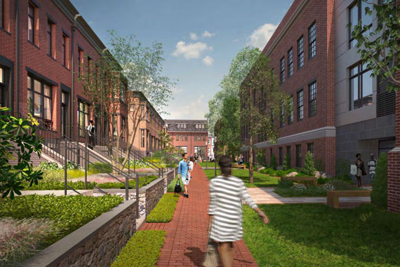 A pedestrian thoroughfare, proposed as part of the redevelopment